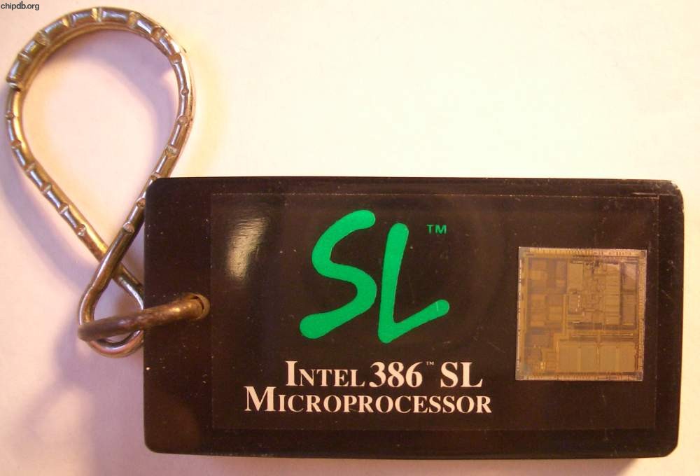Intel 386 SL lucite keychain
