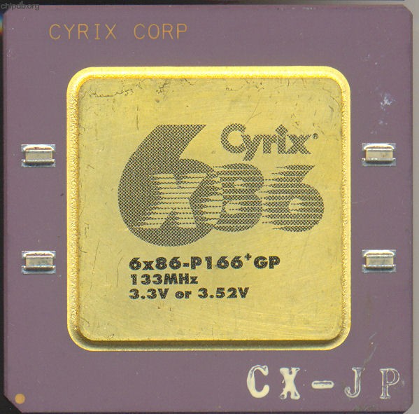 Cyrix 6x86-P166+GP 3.3V 3.52V capacitors