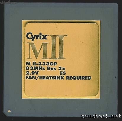 Cyrix MII-333GP 83 MHz bus ES