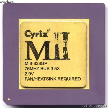 Cyrix MII-333GP 75 MHz bus