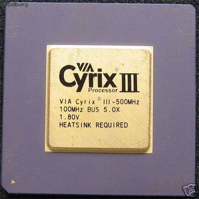 VIA Cyrix III-500MHz 1.80V voltage