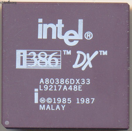 Intel A80386DX33 white print
