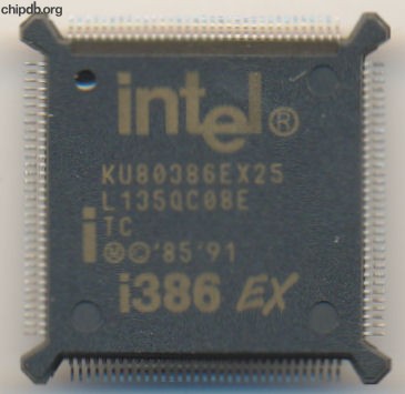 Intel KU80386EX25 TC brown print