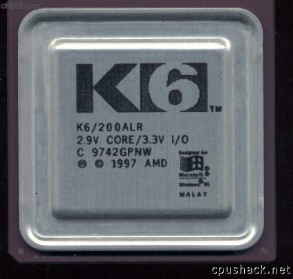 AMD K6/200ALR rev C Big K6 logo