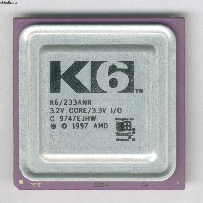 AMD K6/233ANR big K6 logo with I in corner