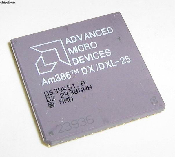 AMD A80386DX/DXL-25 rev D2 engraved