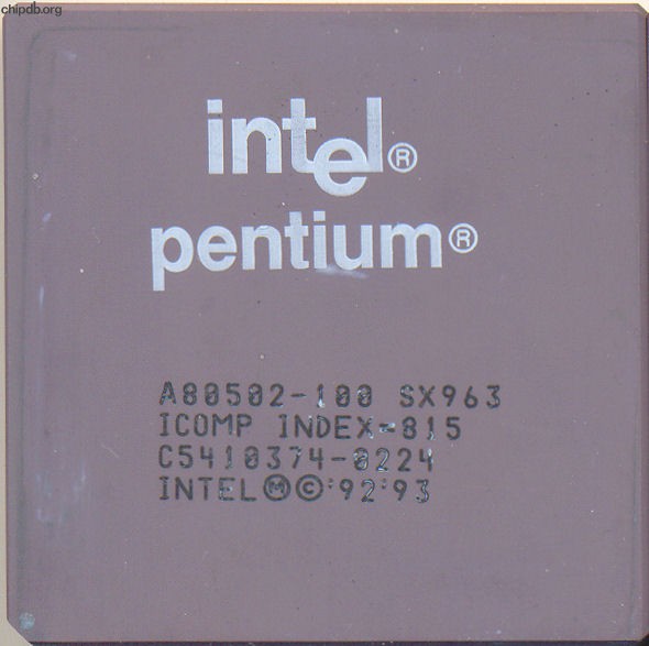 Intel Pentium A80502-100 SX963 PENTIUM (R)