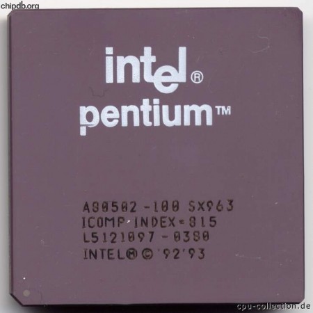 Intel Pentium A80502-100 SX963 PENTIUM TM