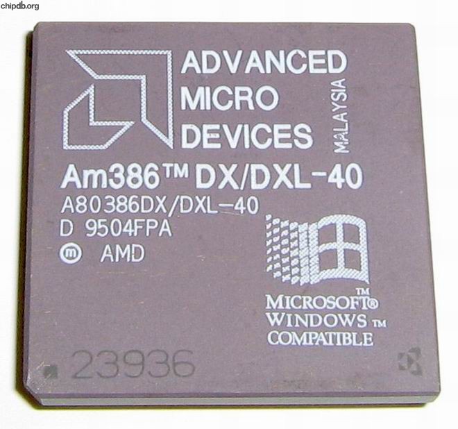AMD A80386DX/DXL-40 rev D Windows logo diff print