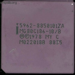 Intel MG80C186-10/B 5962-8850101ZA diff print