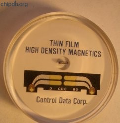 Control Data Corp. lucite paperweight read head