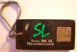 Intel 386 SL lucite keychain