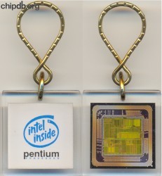 Intel keychain Pentium lucite white