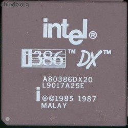 Intel A80386DX20 white print