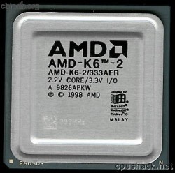 AMD AMD-K6-2/333AFR printed