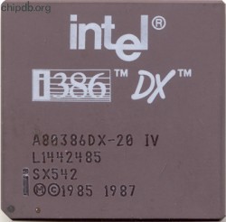 Intel A80386DX-20 IV SX542